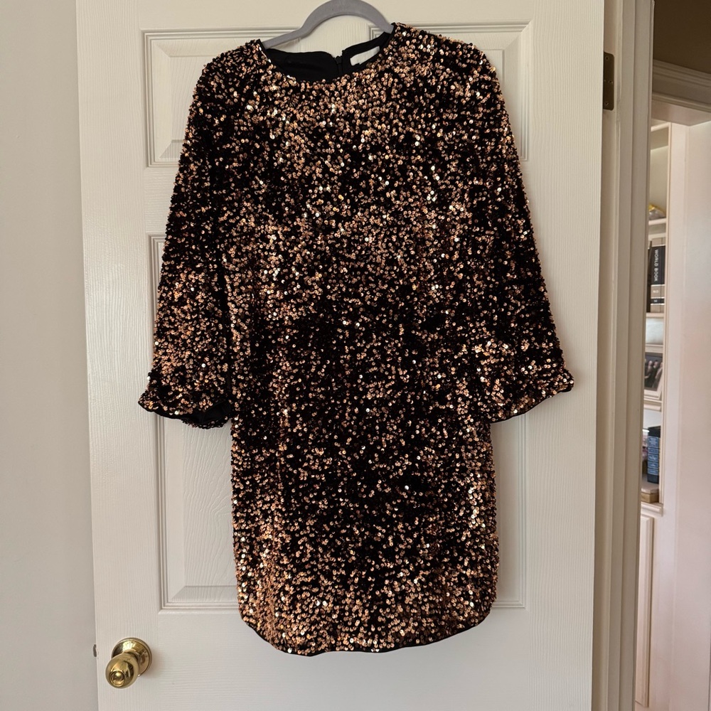H&M Sequin Black and Gold Dress